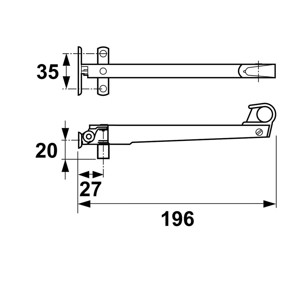 combi-raamuitzetter rvs/zwart axa-4