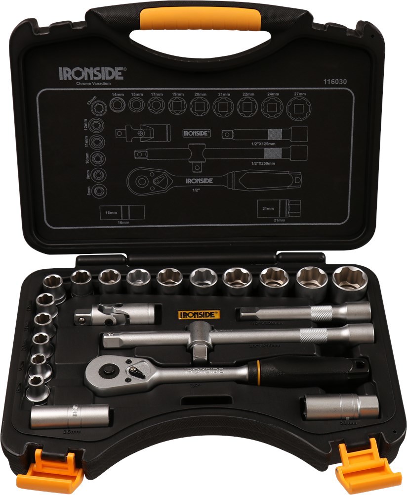 Dopsleutelset  Ironside - 22-DELIG 1/2''