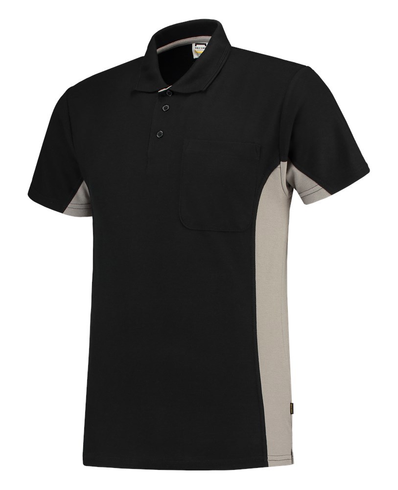 Poloshirt Bicolor Borstzak Tricorp - 202002 ZWART/GRIJS 3XL