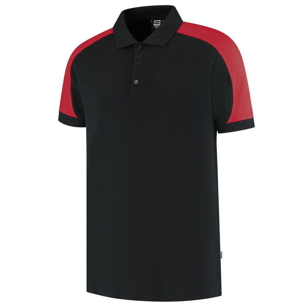 Poloshirt Bicolor Redefined Tricorp - 206106 ZWART/ROOD XS