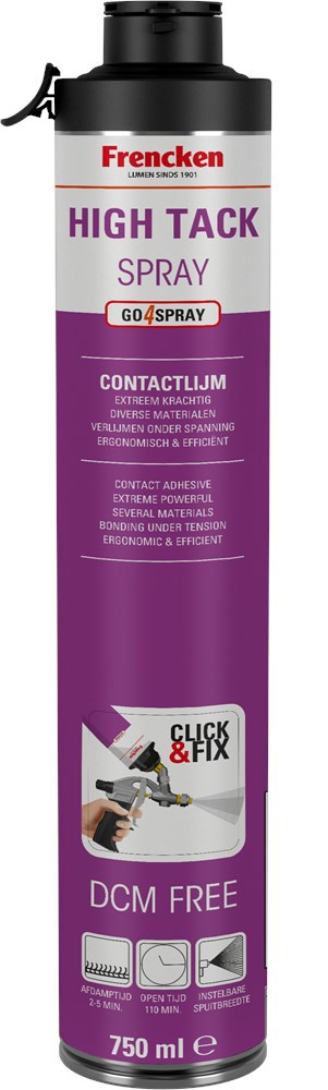 Spuitlijm Click & Fix Frencken - PAARS 750ML HIGH TACK EXTREEM KRACHTIG
