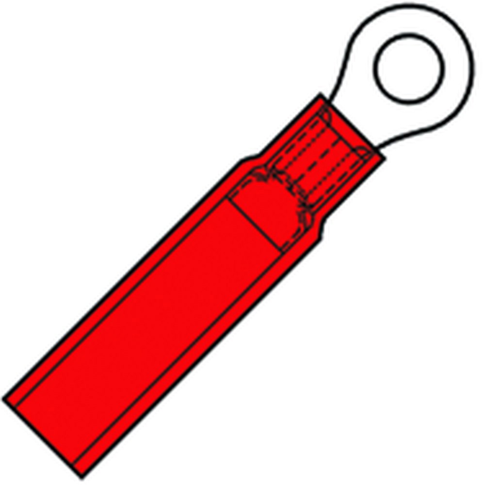 Kabelschoen Ring Waterdicht Rood - M 8 0.5-1.5MM2
