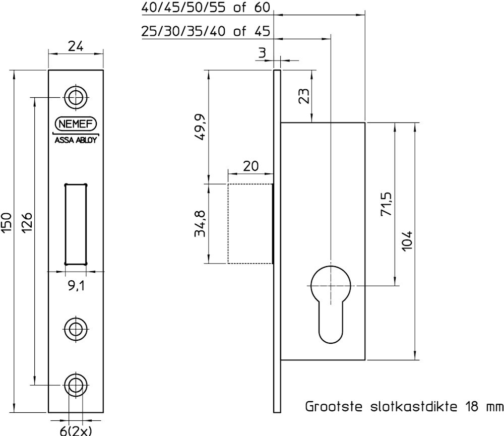 gaskastslot insteek pc nemef-3