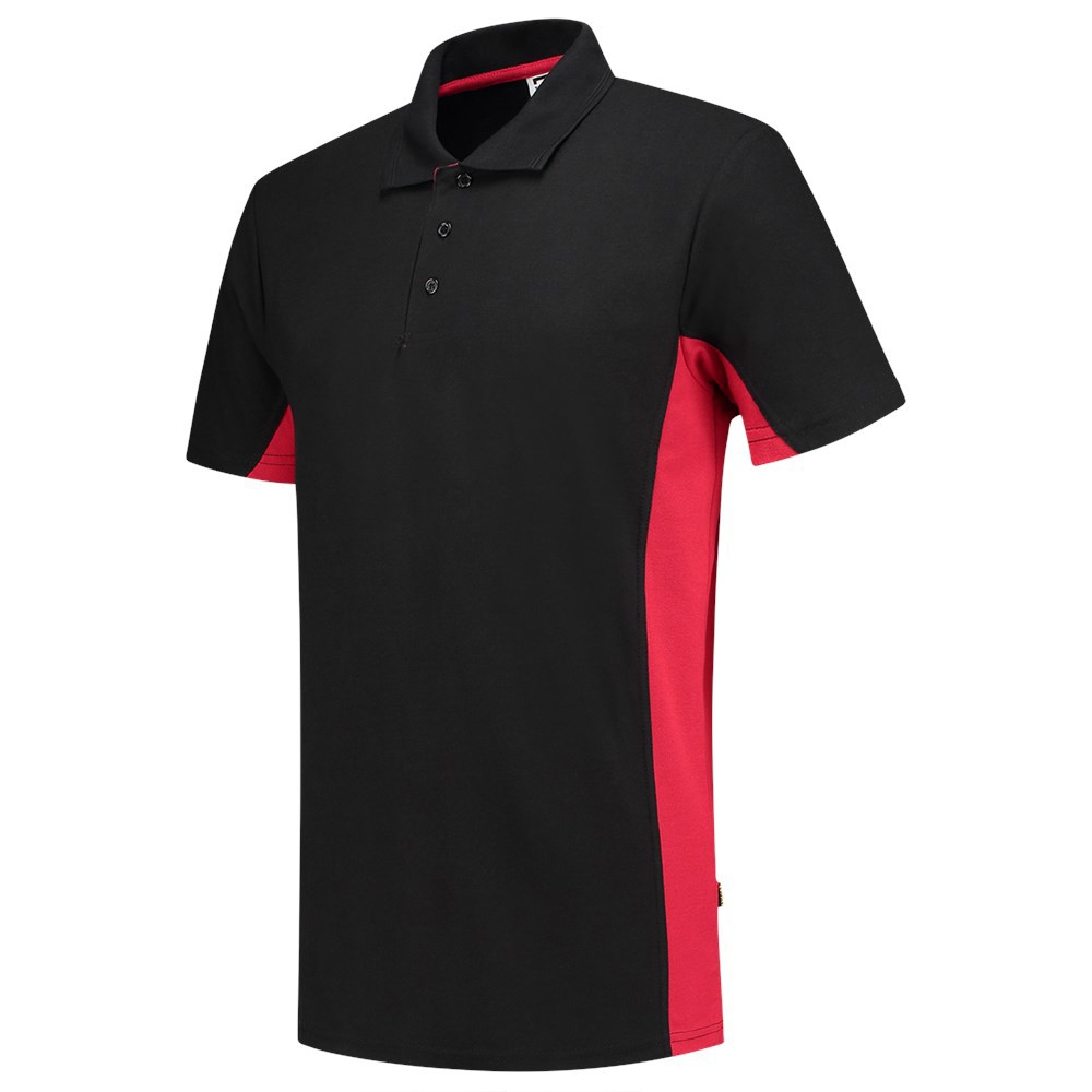 Poloshirt Bicolor Tricorp - 202004 ZWART/ROOD 3XL