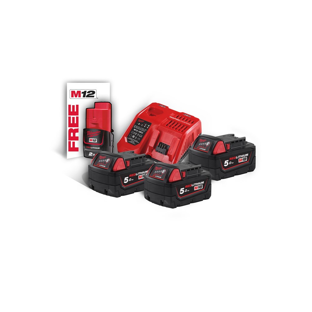 Startset Milwaukee - M18 NRG-503 12.0V-18.0V