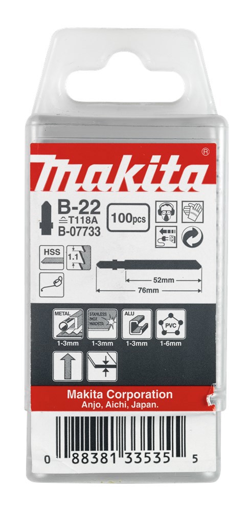 Decoupeerzaagblad Makita For Bi-Metal - B-22 T118A 76MM SET à 100 STUKS