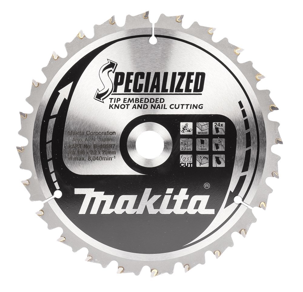Cirkelzaagblad Hm Makita - 190X2.2X20MM 24T ATB