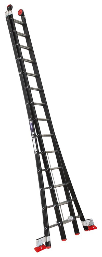 Reformladder Alu.Zwart Magnus Kelfort - 2X14 TREDEN /GEBOGEN BOOM