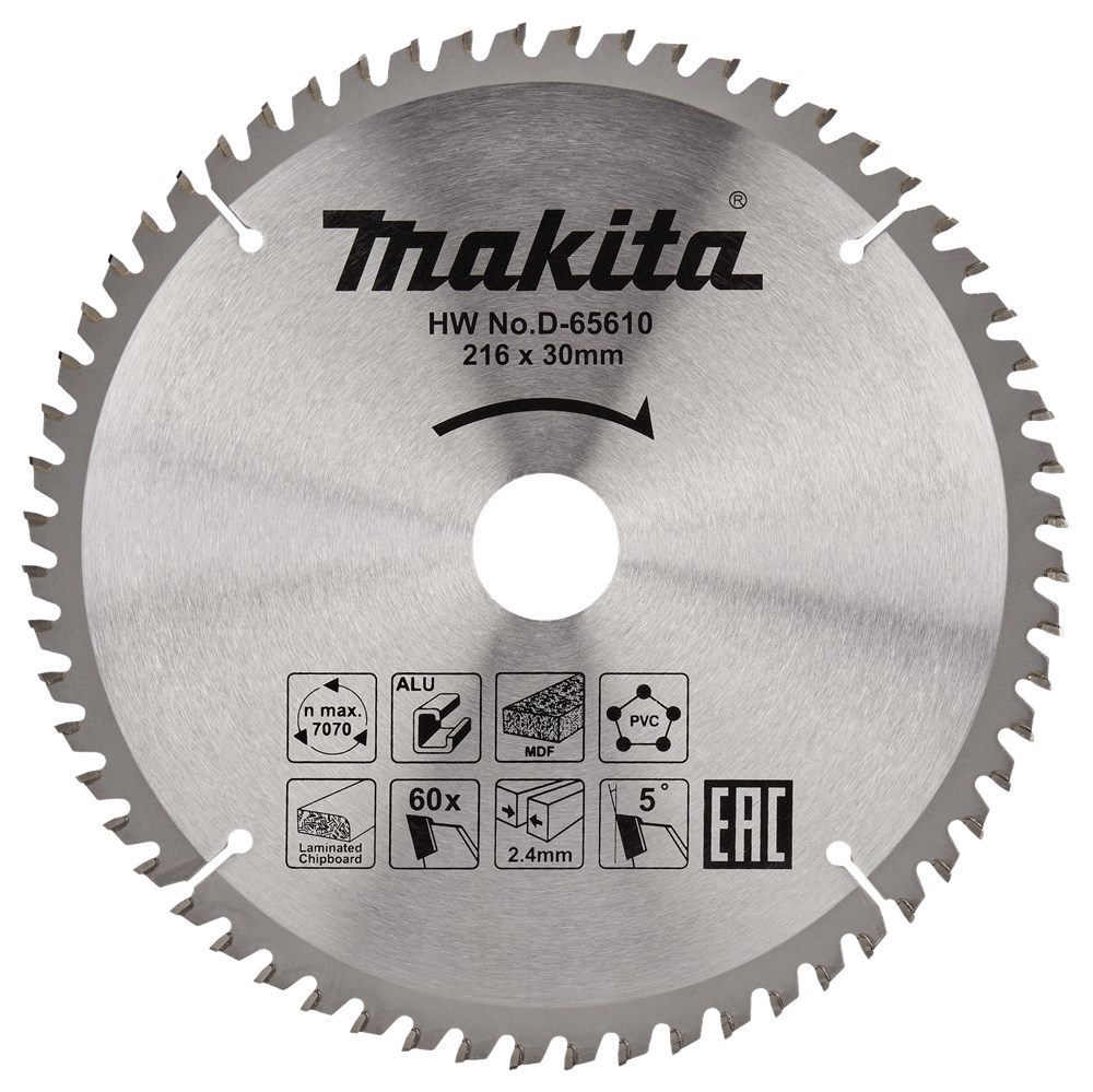 Cirkelzaagblad Hm Makita - 216X2.4X30MM 60T TCG