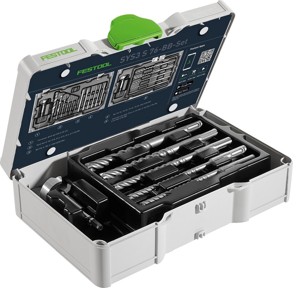 Boor-/Schroefbitset Festool - SYS3 S 76-BB-SET 18-DELIG