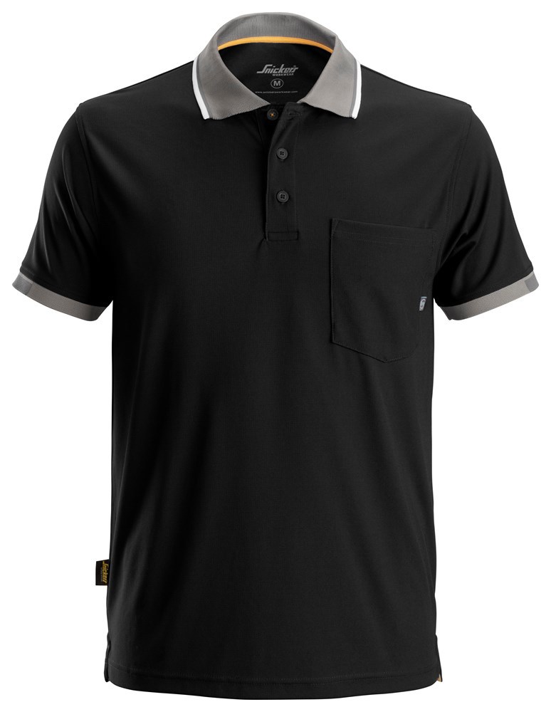 Poloshirt Allroundwork Snickers - 2724 ZWART/GRIJS XL