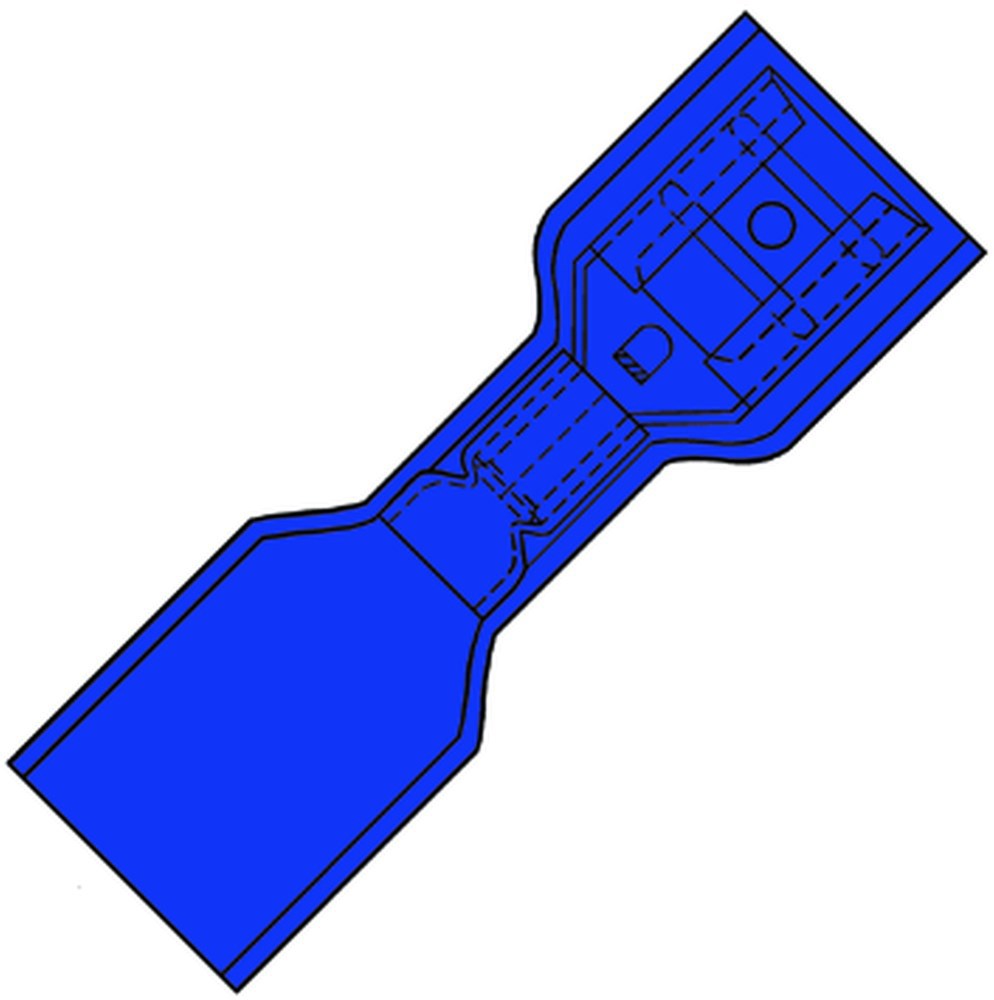 Kabelschoen Vlakstekerhuls Waterd. Blauw - 6.3X0.8MM  1.5-2.5MM2