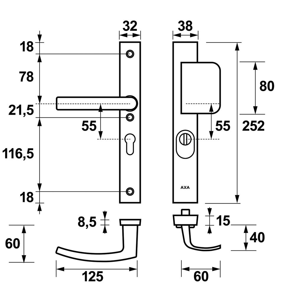 voordeursmalgarnituur f1 axa-4