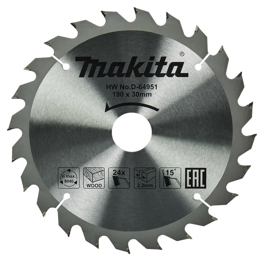Cirkelzaagblad Hm Makita - 190X2.2X30MM 24T ATB