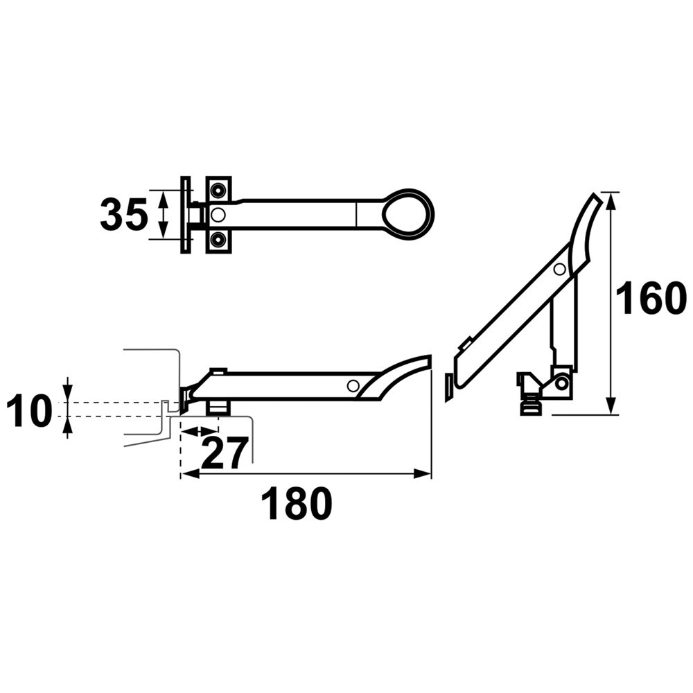 combi-raamuitzetter rvs/zwart axa-5