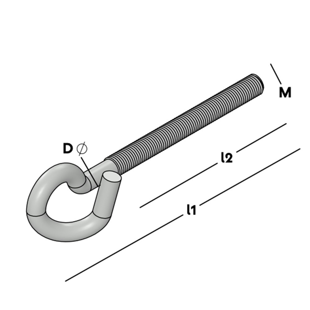 schommelhaak metrisch draad rvs a2-3