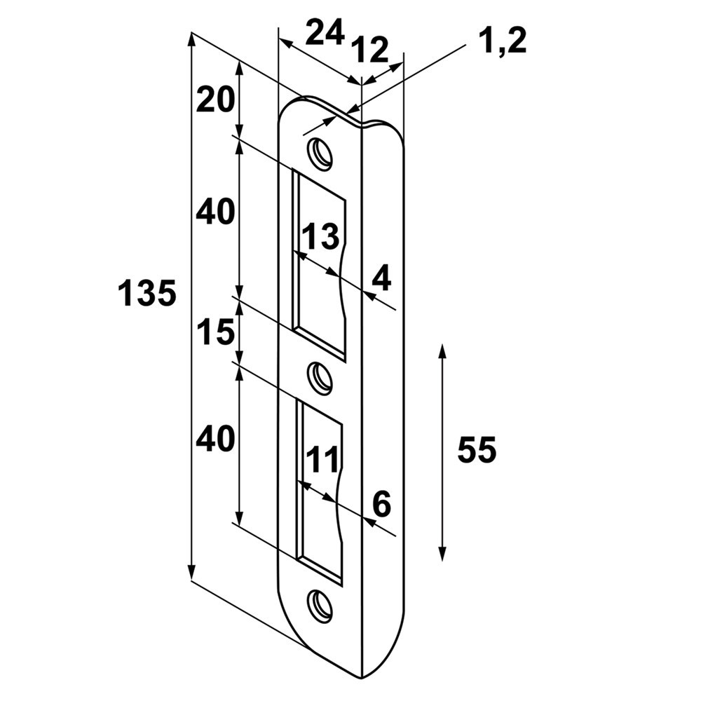 hoeksluitplaat zwart gelakt axa-3