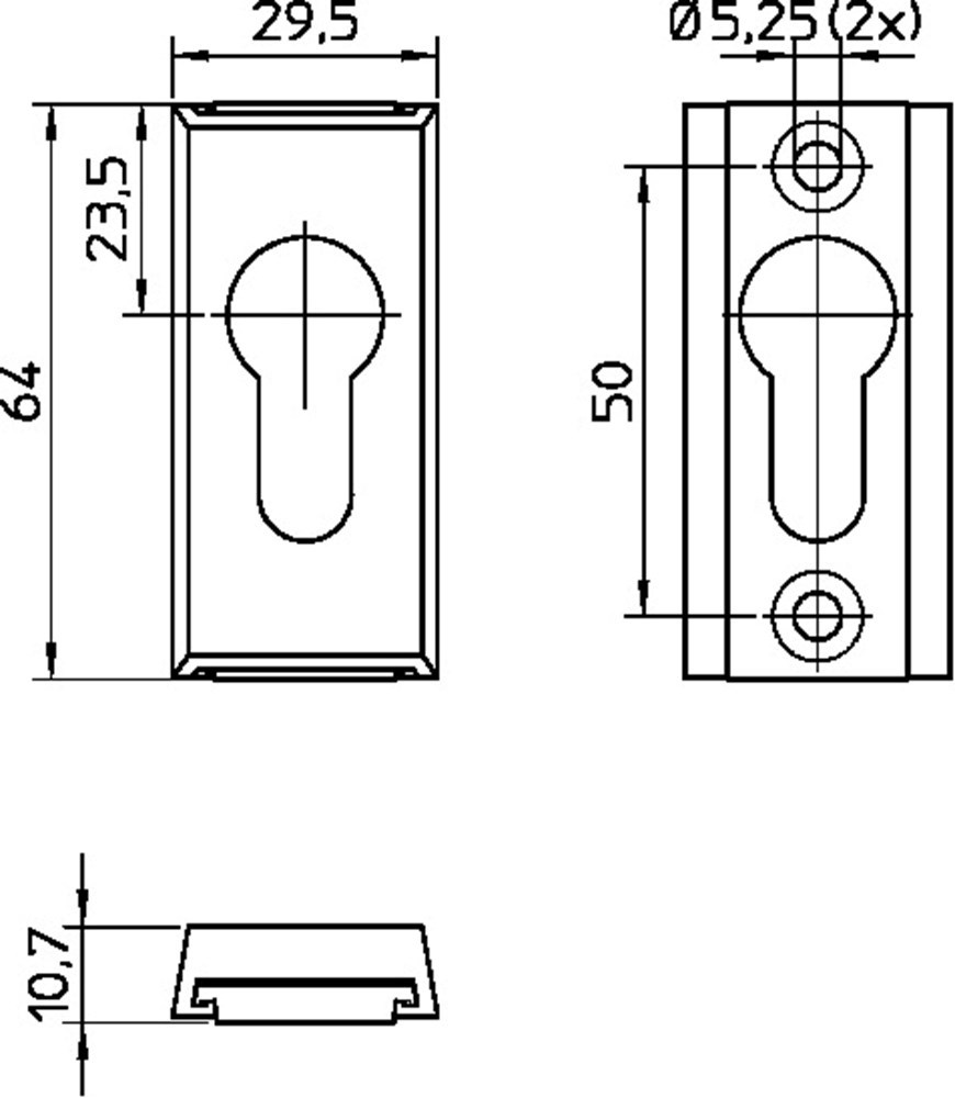 profielcilinderrozet aluminium nemef-3