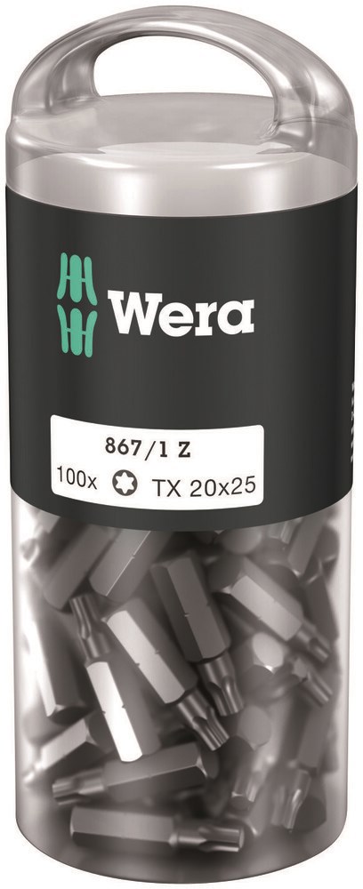 Schroefbit Torx Wera - 867/1Z T20 25MM 1/4'' à 100 ST